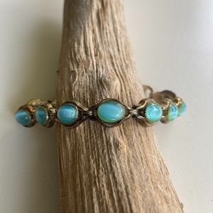 🔵 Blue Aqua Blue Glass Beaded Marble Bracelet Gift